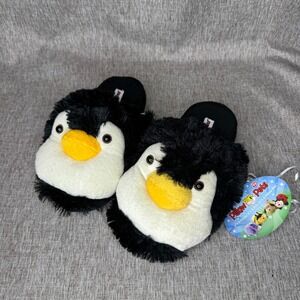 Pillow Pets Penguin Plush Slippers Youth Size Large 4-5 NWT